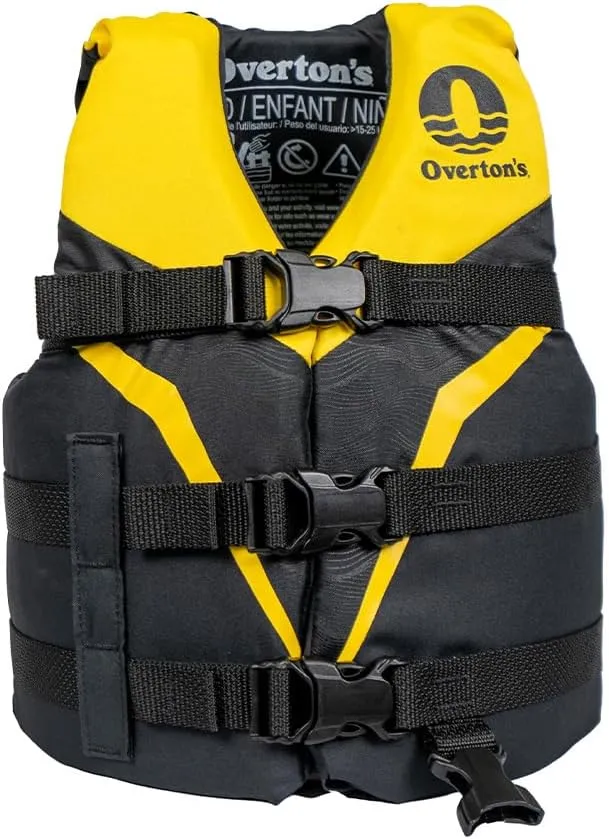 Overton's Youth Flotation Vest - USCG Approved Type III Life Jacket for Kids (33-55 lbs), Durable Nylon Material with Quick-Release Buckles for a Secure Fit