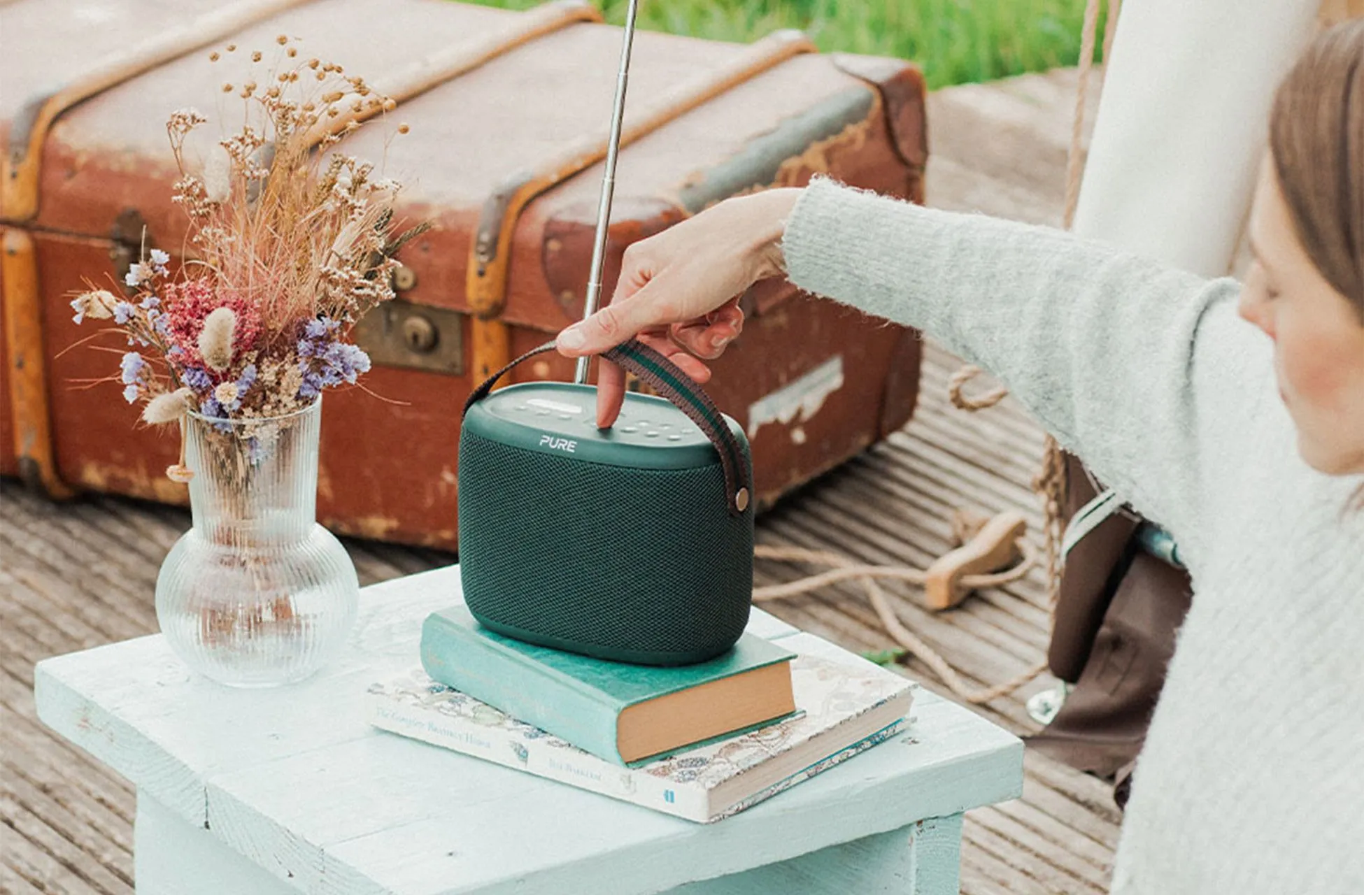 Pure Woodland Outdoor Bluetooth Speaker with FM DAB  Radio
