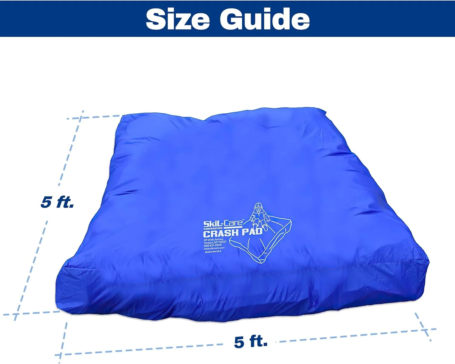 Skil-Care Replacement Cover for 3' x 4' (Dark Green) or 5 x 5 (Blue) Crash Pad, Durable Nylon Shell, Water-Resistant, Machine-Washable, Cover ONLY