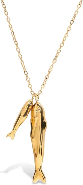 Stainless Steel Sardine Fish Charm Necklaces Vintage Simple Personalized Ocean Fish Pendant for Women Dainty Beach Jewelry