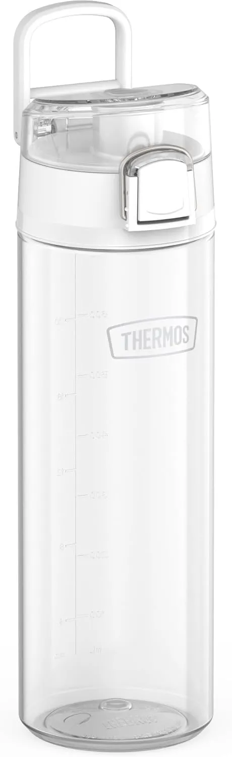 THERMOS ICON SERIES Lightweight Hydration Bottle - Durable Water Bottle Made with Tritan by Eastman with High-Flow Spout Lid for Easy Chugging During your Busy Day - 26oz, Clear