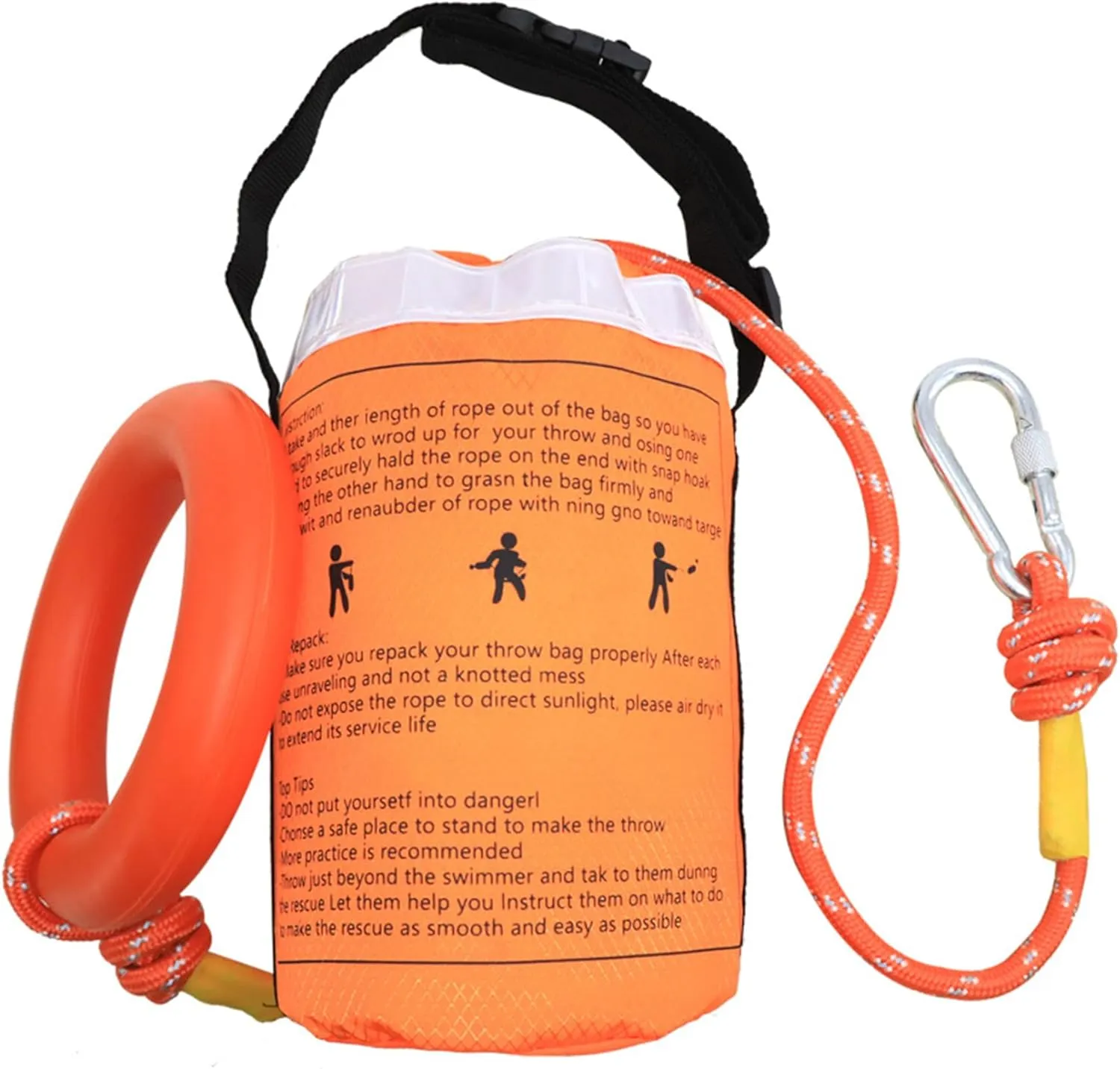 Throwable Flotation Device, Water Rescue Boat Rope Throw Bag 8mm Rope with 69ft Length Emergency Safety Equipment for Kayak Raft Boat, Rescue
