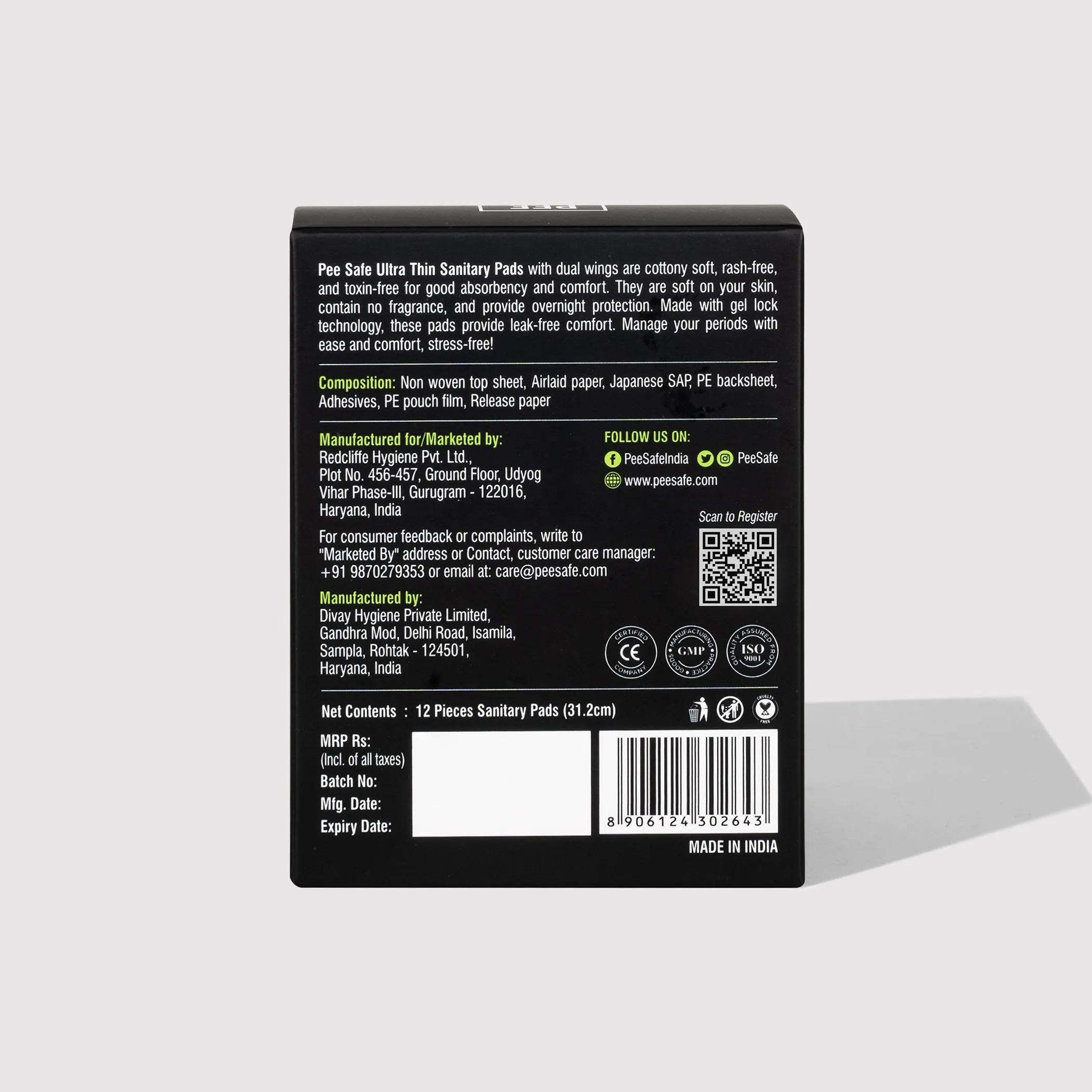 Ultra Thin Sanitary Pads - XXL (12 Pads) - BYOC