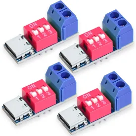 USB-C PD Trigger Board Module PD/QC Decoy Fast Charge USB Type-c to 12V High Speed Charger Power Delivery Boost (4PCS)