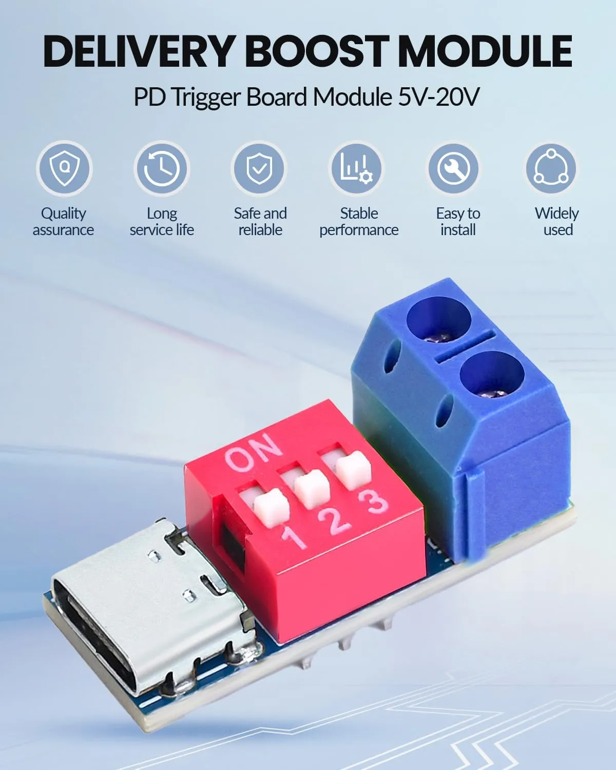 USB-C PD Trigger Board Module PD/QC Decoy Fast Charge USB Type-c to 12V High Speed Charger Power Delivery Boost (4PCS)