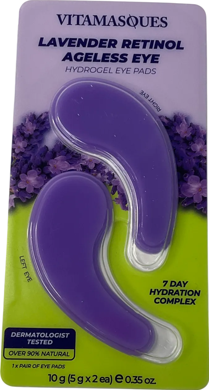 vitamasques Lavender Retinol Ageless Eye Hydrogel Eye Pads 10g