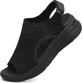 Women Arch Support Orthotic Walking Sandals Open Toe Adjustable Ankle Strap