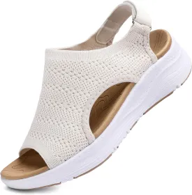 Women Arch Support Orthotic Walking Sandals Open Toe Adjustable Ankle Strap
