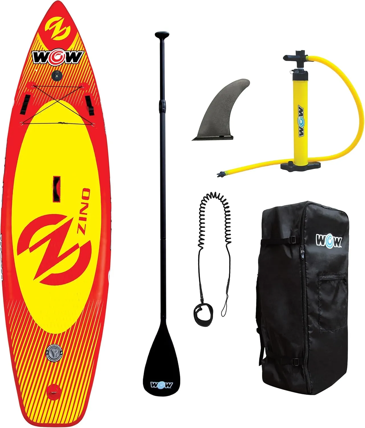 WOW Sports - Zino Paddleboard - Inflatable Paddleboard with Pump & Carrying Case - Perfect Lake Accessory